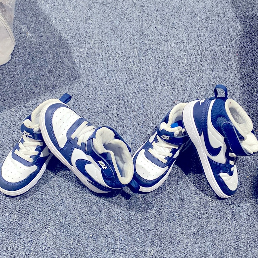 Nike Dunks white and blue Size 9c unisex toddlers. 2 pairs for $80 or 1 for $40